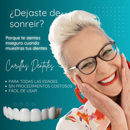 🦷 Diseño de sonrisa instantáneo, CARILLAS DENTALES Set x2 Pcs  (Superior + Inferior) 🦷