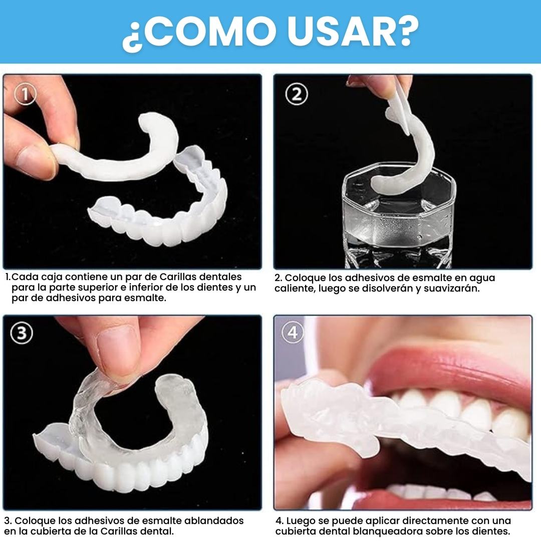 🦷 Diseño de sonrisa instantáneo, CARILLAS DENTALES Set x2 Pcs  (Superior + Inferior) 🦷